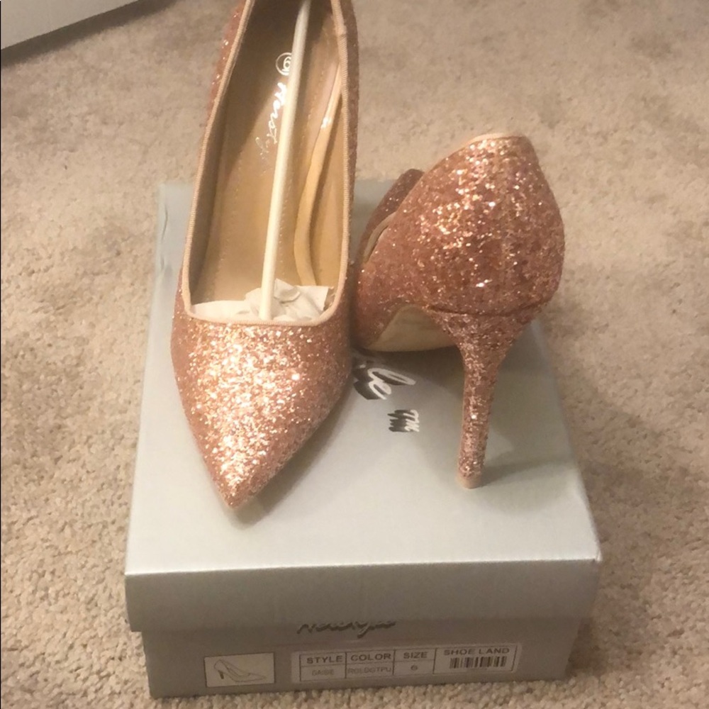 Rose gold pumps